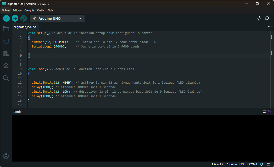 Interface Arduino IDE