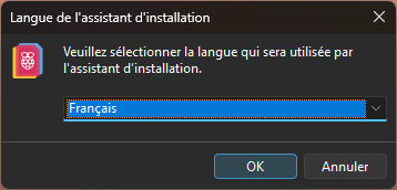 Raspberry Pi : Sélection de langue de l'assistant d'installation