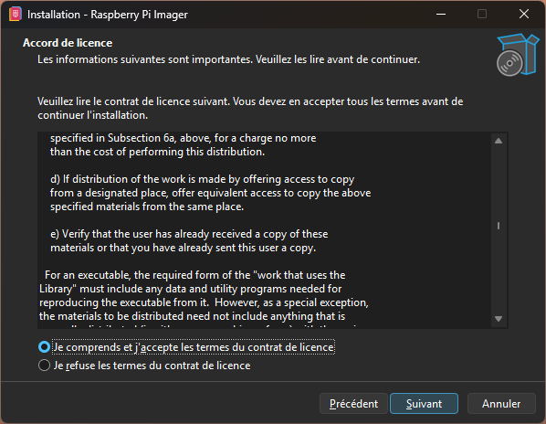 Raspberry Pi : Accord de licence