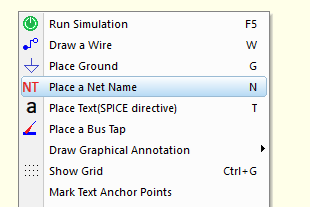 Menu ajout d'une annotation sous QSPICE