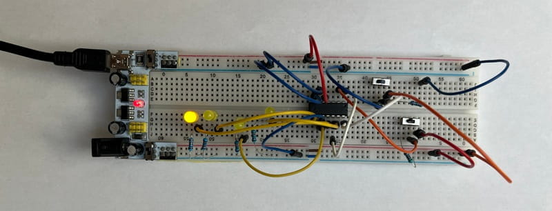 Notre compteur BCD affiche la valeur 8