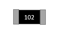 Résistance SMD avec une indication 102