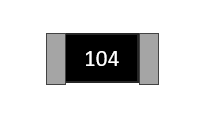Résistance SMD avec une indication 104