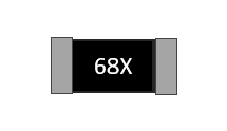 Résistance SMD avec une indication 68X
