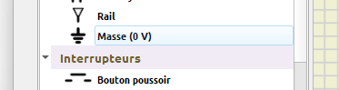 Mise à la masse (0 V) sous SimulIDE