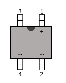 Schéma des broches du pont MB10F (pinout)