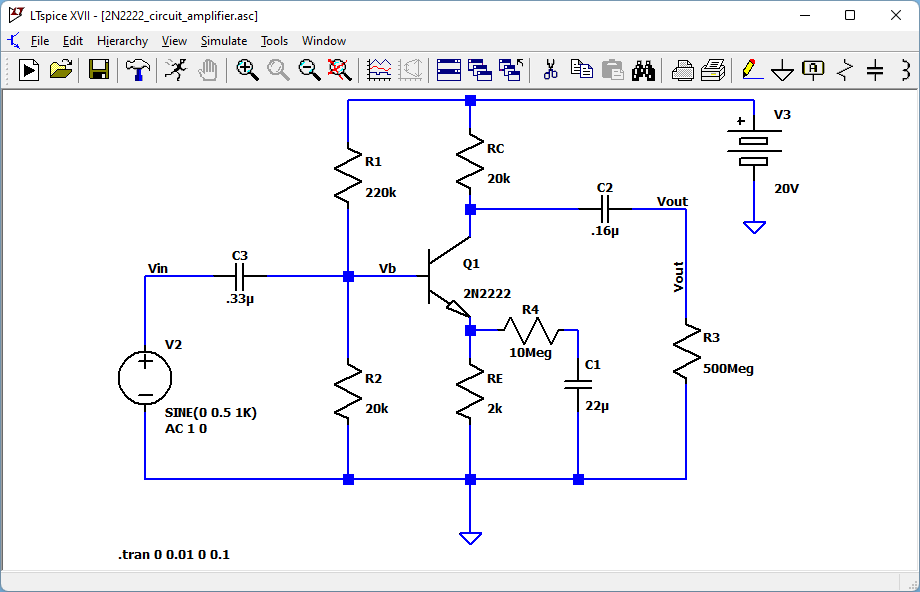 LTspiceXVII [2N2222_circuit_amplifier]