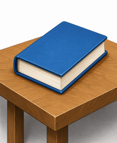 Exemple d'une liaison appui-plan (un livre posé sur une table)