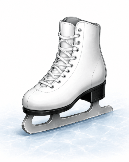 Exemple d'une liaison appui-plan (le patin à glace)