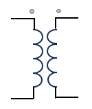 symbole-transformateur avec deux points de pointages